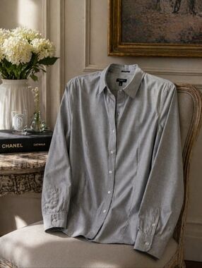 Talbots | Women's 10 | Wrinkle Resistant | Blk & White Tight Weave (looks gray)